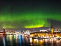 Polární záře nad Stockholmem