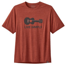 Triko krátký rukáv Patagonia Cap Cool Daily Graphic Shirt Men Live Simply Guitar: Roots Red X-Dye