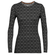 Triko dlouhý rukáv Icebreaker 250 Vertex LS Crewe Alpine Geo Women BLACK/SNOW/J