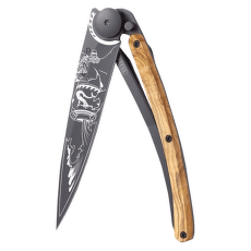 Nůž Deejo Tattoo Black 37g, Olive Wood, Aquarius