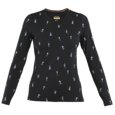 Triko dlouhý rukáv Icebreaker Merino 200 Oasis LS Crewe Ski Day Women BLACK/AOP