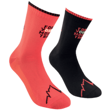 Ponožky La Sportiva FOR YOUR MOUNTAIN SOCKS Black/Sangria