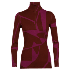Triko dlouhý rukáv Icebreaker Vertex LS Half Zip Landscape 250 Women ESPRESSO/CHERRY/J