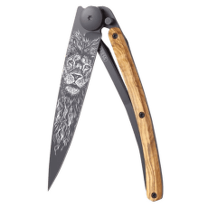 Nůž Deejo Tattoo Black 37g, Olive Wood, Lion