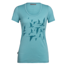 Triko krátký rukáv Icebreaker Tech Lite SS Scoop Poaka Women Lagoon