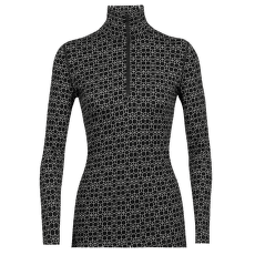 Triko dlouhý rukáv Icebreaker 250 Vertex LS Half Zip Alpine Geo Women BLACK/SNOW/J