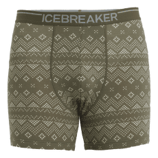 Boxerky Icebreaker Merino 150 Anatomica Boxers First Snow Men LODEN/SNOW/AOP