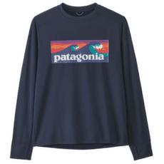 Triko dlouhý rukáv Patagonia Long-Sleeved Cap Silkweight T-Shirt Kids Boardshort Logo: New Navy