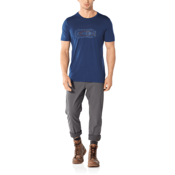 Tričko krátky rukáv Icebreaker Tech Lite SS Crewe Wireframe Wonder Men ESTATE BLUE
