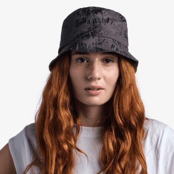 Čepice Buff TRAVEL BUCKET HAT Gline Black GLINE BLACK-GREY M/L