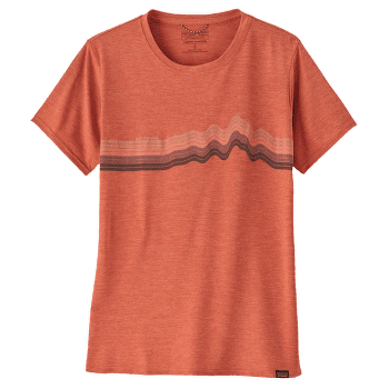 Triko krátký rukáv Patagonia Cap Cool Daily Graphic Shirt Women Ridge Rise Stripe: Quartz Coral X-Dye