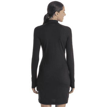 Šaty Icebreaker Merino 260 Granary LS Half Zip Tee Dress Women Black