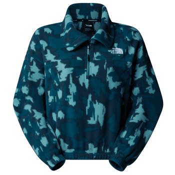 Mikina The North Face MOUNTAIN ATHLETICS FLEECE 1/4 ZIP-PRIN Women DQD DEEP CYPRESS PAINTED MOUNTAINS PRINT