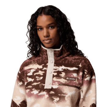 Mikina Columbia Helvetia™ II Printed Cropped Half Snap Women Tobacco Sisters, Dark Stone 256