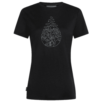 Triko krátký rukáv Icebreaker Merino 150 Tech Lite III SS Tee Hike Path Women BLACK