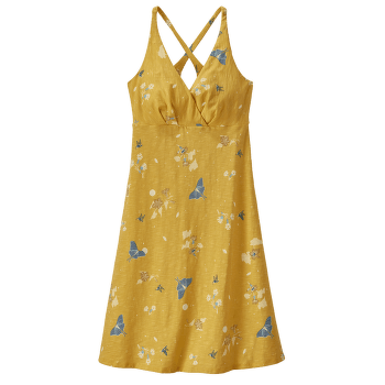 Šaty Patagonia Amber Dawn Dress Women Night Pollinators Spaced: Surfboard Yellow