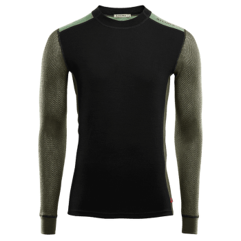 Tričko dlhý rukáv Aclima WoolNet Hiking Crew Neck shirt Men Jet Black / Olive Night / Dill