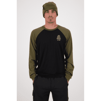 Triko dlouhý rukáv Mons Royale Icon Raglan Dark Olive / Black