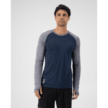 Tričko dlhý rukáv Mons Royale Temple Merino Air-Con LS Men Grey Heather / Midnight