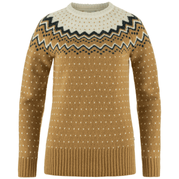 Svetr Fjällräven Övik Knit Sweater Women Buckwheat Brown-Chalk White