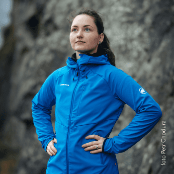 Bunda Mammut Ultimate Comfort SO Hooded Jacket Women glacier blue