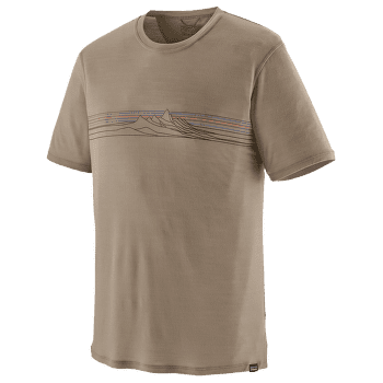 Triko krátký rukáv Patagonia Capilene® Cool Merino Graphic Shirt Men Strata Stripe: Seabird Grey