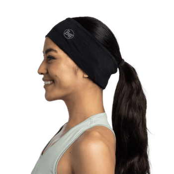 Čelenka Buff Lightweight Merino Wool Headband SOLID BLACK
