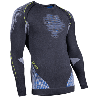 Triko dlouhý rukáv UYN Evolutyon UW Shirt Melange Men Anthracite melange/Blue/Yellow Shiny