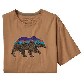 Back For Good Organic T-Shirt Men Dark Camel w/Bear