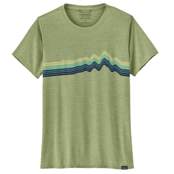 Triko krátký rukáv Patagonia Cap Cool Daily Graphic Shirt Women Ridge Rise Stripe: Salvia Green X-Dye
