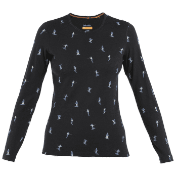 Tričko dlhý rukáv Icebreaker Merino 200 Oasis LS Crewe Ski Day Women BLACK/AOP