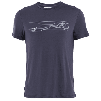 Tričko krátky rukáv Icebreaker Merino Core SS Tee Ski Stripes Men GRAPHITE