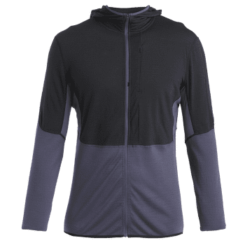 Triko dlouhý rukáv Icebreaker Merino 200 RealFleece™ Descender LS Zip Hoodie Men BLACK/GRAPHITE/CB