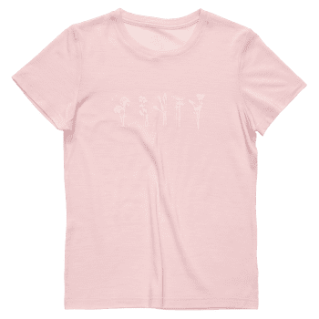 Tričko krátky rukáv Devold Classic Flowers Tee Women 150A CHALK PINK