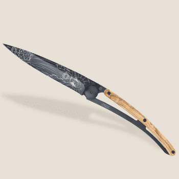 Nůž Deejo Tattoo Black 37g, Olive Wood, Virgo
