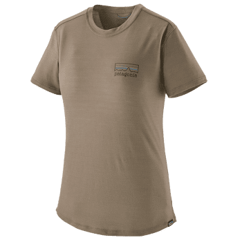 Triko krátký rukáv Patagonia Cap Cool Merino Graphic Shirt Women Fitz Roy Strata: Wing Grey