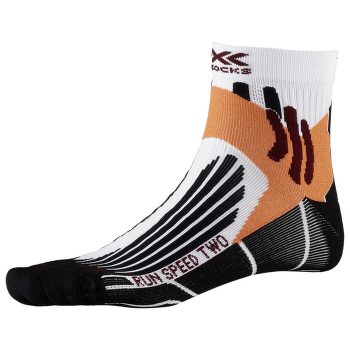 Run Speed Two Socks White-Black-Orange