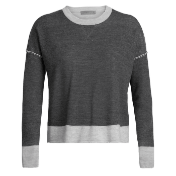 Sveter Icebreaker Carrigan Reversible Sweater Sweatshirt Women STEEL HTHR