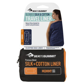 Vložka do spacáku Sea to Summit Silk-Cotton Mummy - Foot+Hood Navy Blue (NB)