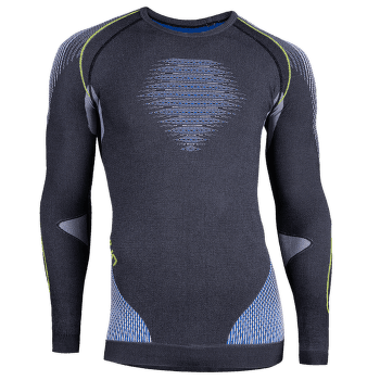 Triko dlouhý rukáv UYN Evolutyon UW Shirt Melange Men Anthracite melange/Blue/Yellow Shiny