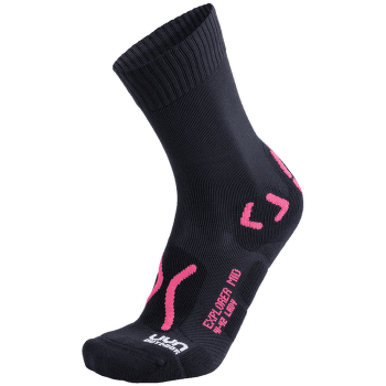 Ponožky UYN TREKKING OUTDOOR EXPLORER MID Women Black/Pink Paradise