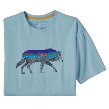 Triko krátký rukáv Patagonia Back For Good Organic T-Shirt Men Fin Blue w/Wolf