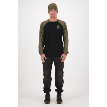 Triko dlouhý rukáv Mons Royale Icon Raglan Dark Olive / Black