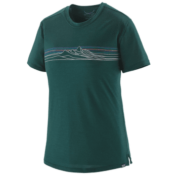 Triko krátký rukáv Patagonia Cap Cool Merino Graphic Shirt Women Strata Stripe: Cascade Green