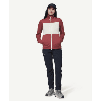 Mikina Devold Egga Grid Merino Jacket Women 753B  MARSALA/RAW WHITE