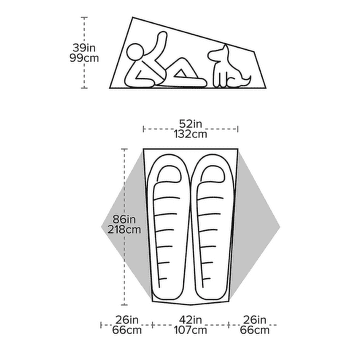 Stan Big Agnes Tiger Wall UL2 Solution Dye Gray/Yellow