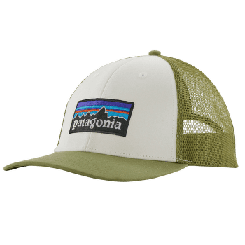 Čepice Patagonia P-6 Logo LoPro Trucker Hat White w/Buckhorn Green