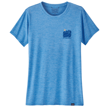 Triko krátký rukáv Patagonia Cap Cool Daily Graphic Shirt Waters Women Sunrise Rollers: Vessel Blue X-Dye