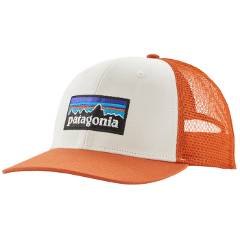 Šiltovka Patagonia P-6 Logo Trucker Hat White w/Redtail Rust