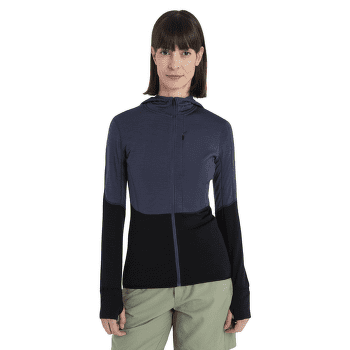 Mikina Icebreaker Merino Blend 200 RealFleece™ Descender LS Zip Hoodie Women GRAPHITE/BLACK/CB